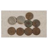 2- Buffalo Nickel & 7- Indian Head Cents