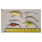6 Fishing Lures  3" - 5"