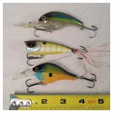 3 Fishing Lures 3" - 4"