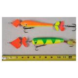 2 Spinning Fishing Lures  11" - 12"