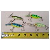 4 Fishing Lures 3"