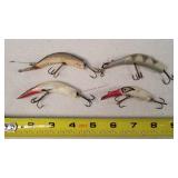 4 Fishing Lures 3"