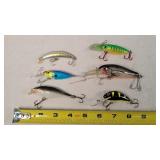 6 Fishing Lures 3" - 4"