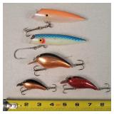 5 Fishing Lures 2.5" - 5"