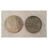 2- 1921-S Morgan Silver Dollars