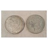 2- 1921 Morgan Silver Dollars