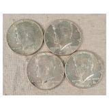 4- 1964 Silver Kennedy Half Dollars
