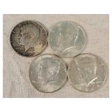 4- 1964 Silver Kennedy Half Dollars