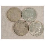 4- 1964 Kennedy Half Dollars