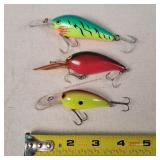 3 Fishing Lures 3" - 4"