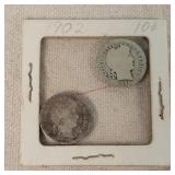 1899 & 1902 Barber Dimes