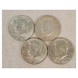 4- 1964 Kennedy Half Dollars