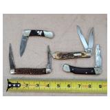 4- Vintage 3-4" Pocket Knives