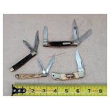 4- 3-4" Vintage Pocket Knives