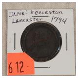 1794 Daniel Eccleston Lancaster Coin