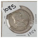 1954 Silver Franklin Half Dollar