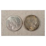 1922-D & 1923 Silver Peace Dollars
