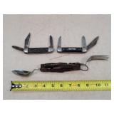 3- Antique Pocket Knives/  Utensil tool