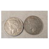 1926-D & 1927-D Silver Peace Dollars