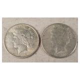 1912-D & 1923-S Silver Peace Dollars