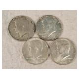 2- 1964 & 2- 1967-1968 Kenned Half Dollars