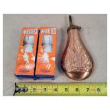Copper Powder Flask & Wheaties Golf Balls