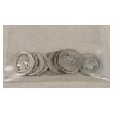 10 Silver Washington Quarters