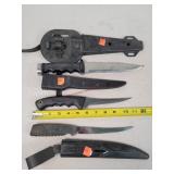 2- Fillet Knives & 13" Fixed Blade Knife