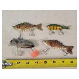 4 Fishing Lures 3" to 4"