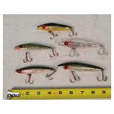 5 Fishing Lures 4" to 6"