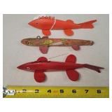3 Vintage Fishing Lures 6" - 8"