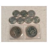 2- Freedom Medals & 7 Susan B Anthony Dollars