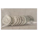 10 Silver Washington Quarters