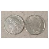 1922 & 1923-S Silver Peace Dollars