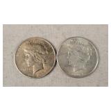 1923-D & 1925 Silver Peace Dollars
