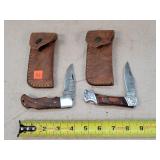 2- 3" to 4" Damascus Steel Folding Knives