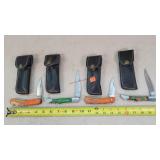 4- 3" to 4" Damascus Steel Folding Knives