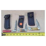 3- 3" to 4" Damascus Steel Folding Knives