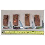 4- 3" to 4" Damascus Steel Folding Knives