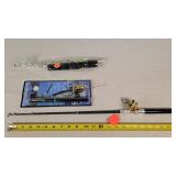 3- Miniature Fishing Rods & Reels