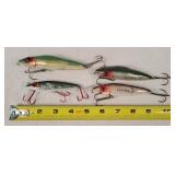 4 Fishing Lures 3.5" - 4.5"