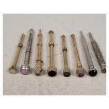 8- Vintage Gem Topped Mechanical Pencils