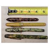4- Onward & Pioneer 14K Tipped Fountain Pens