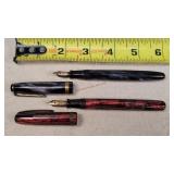 2- 14K Tipped Parkette & Moore Fountain Pens