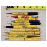 10- Celluloid Advertising Mechanical Pencils