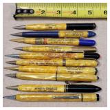 10- Vintage Advertising Mechanical Pencils