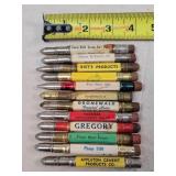 12- Square Tin Advertising Bullet Pencils