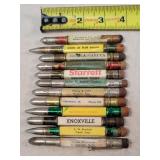 12- Square Tin Advertising Bullet Pencils