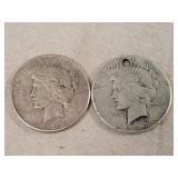 2- 1923 S Silver Peace Dollars