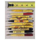 10- Celluloid Advertising Mechanical Pencils